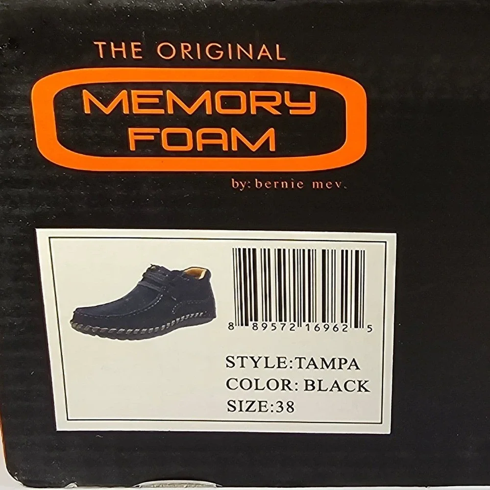 Bernie Mev‎ Tampa Black Leather Whipstitch Memory Foam Chukka Boots Size 38 NEW